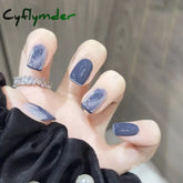 Cyflymder 24Pcs/Box Nail Art Fake Short Ballet Wearable Fake Nails press on Square Coffin Head Full Cover Detachable Finished Fingernails