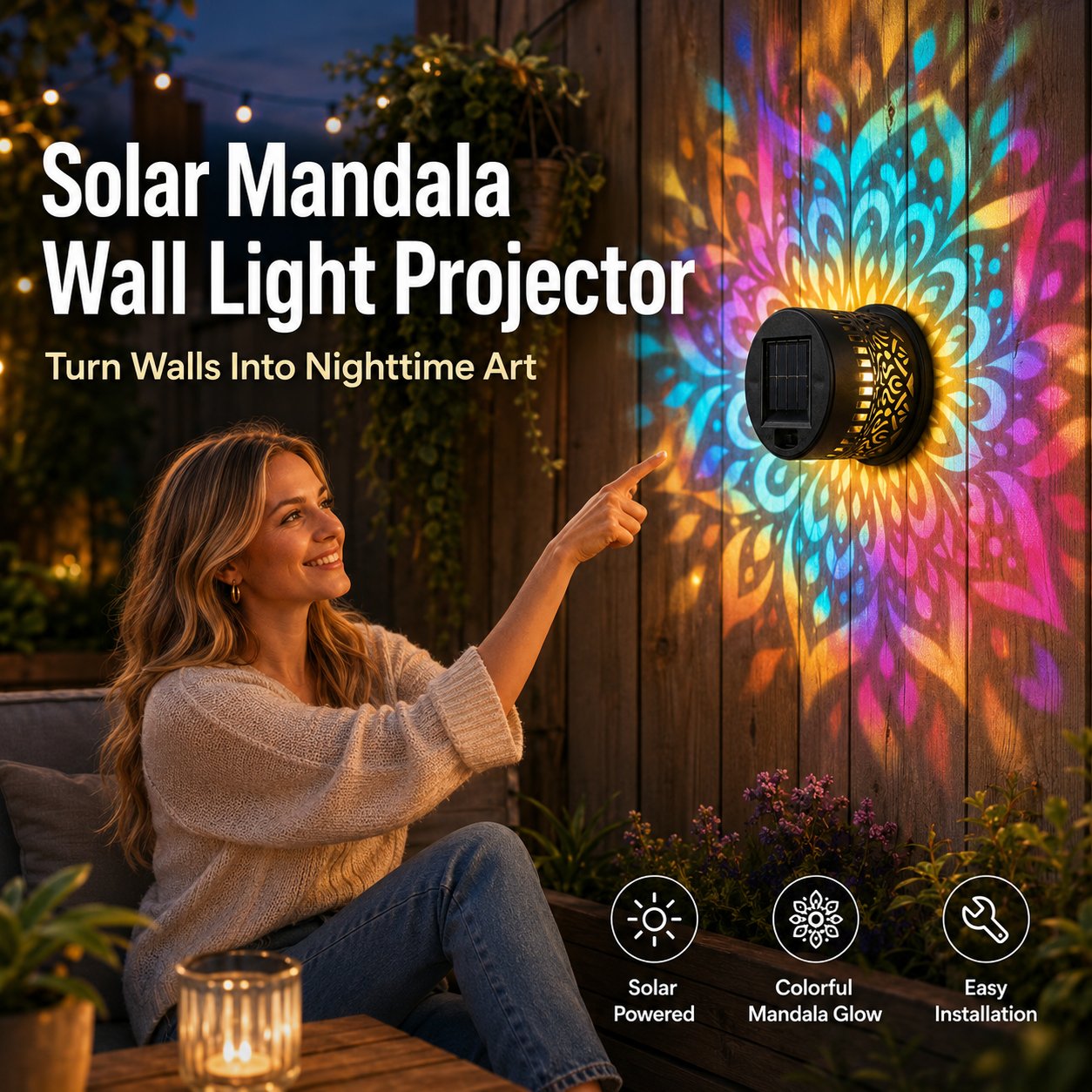🎉Limited Time 50% Off✨Solar Mandala Wall Light
