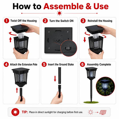 🔥 Solar Mosquito Zapper Light – Outdoor Garden Stake Lamp, UV Insect Killer