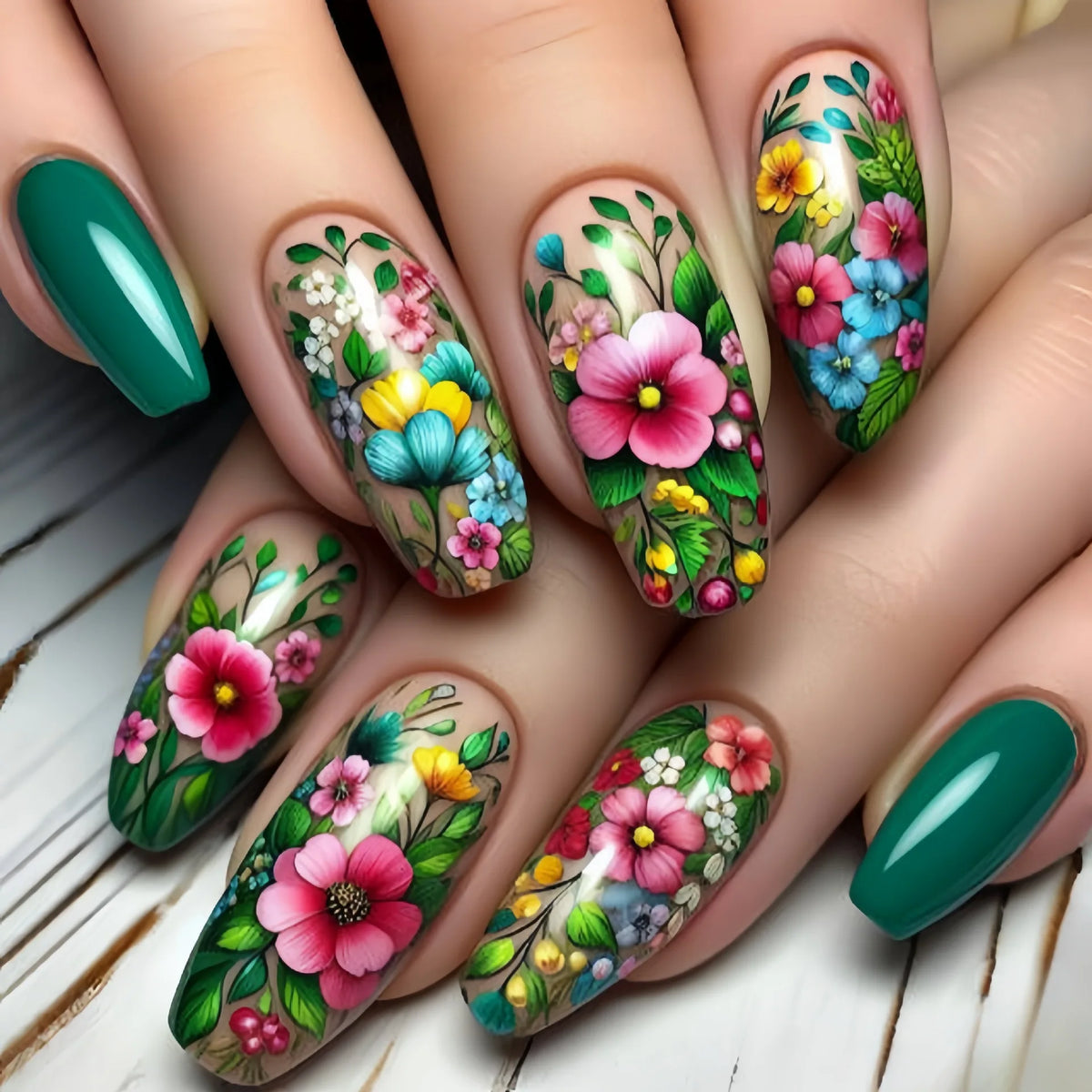 24pcs Red Rose Fake Nails Long Flower Ballet Press on Nails Design French False Nail Full Cover Wearable Fake Nail Tips Art