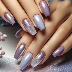 24Pcs Fashion Fake Nails Press on Long Ballet False Nails Art with Flower Design Brown Detachable Full Cover Nail Tips Manicure