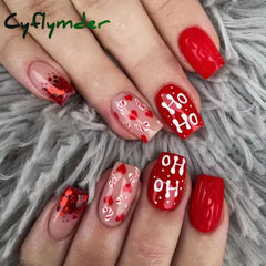 Cyflymder 24Pcs Pink Acrylic Fake Nail Set Long Ballet False Nails Art Waterproof Press on Nail Tips Removable French Fake Nails for Girls