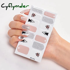 Cyflymder Patterned Nail Stickers Wholesale Supplise Nail Strips for Women Girls Full Beauty High Quality Stickers for Nails