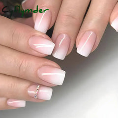 Cyflymder Short Square French False Nails Black Wavy Colorful Flowers Full Cover Fake Nails Detachable Press on Nail Tips Fashion DIY Nail